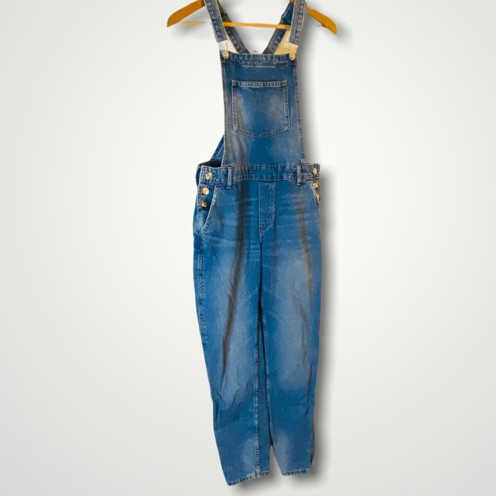 Denim Overall H&M, Size 34, Adjustable Strap, Distressed, Western, Boho, Country